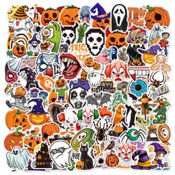 Tarrat Halloween designilla 100 kpl Monivärinen