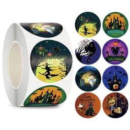 Pyöreät tarrat Halloween-teemalla 500 kpl Monivärinen