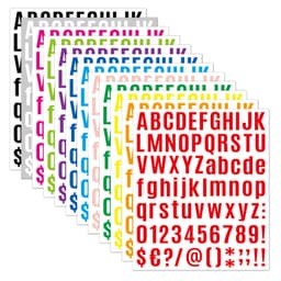 Klistermärken bokstäver och siffror Flerfärgad 12 ark 972 stickers