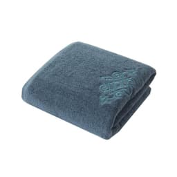 Håndklæde med broderi 100% bomuld 75x35 cm - blågrå