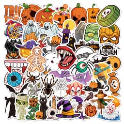 Halloween-tema klistermærker 50 stk MultiColor