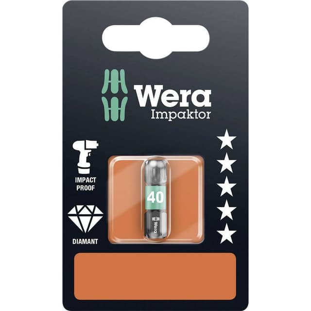 Wera 867/1 IMP DC SB SiS Torx-Bit T 40 Verktygsstål