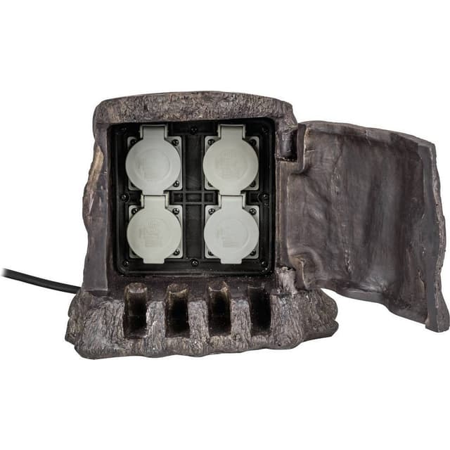 Heitronic 37500 Have-stikdåse 4x Brun