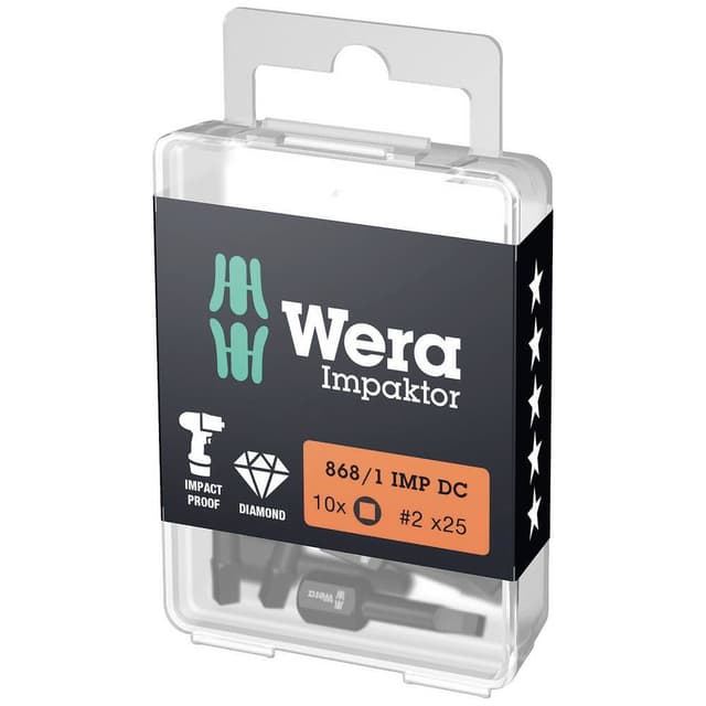 Fyrkant-Bit 2 Wera D 6.3 10 st