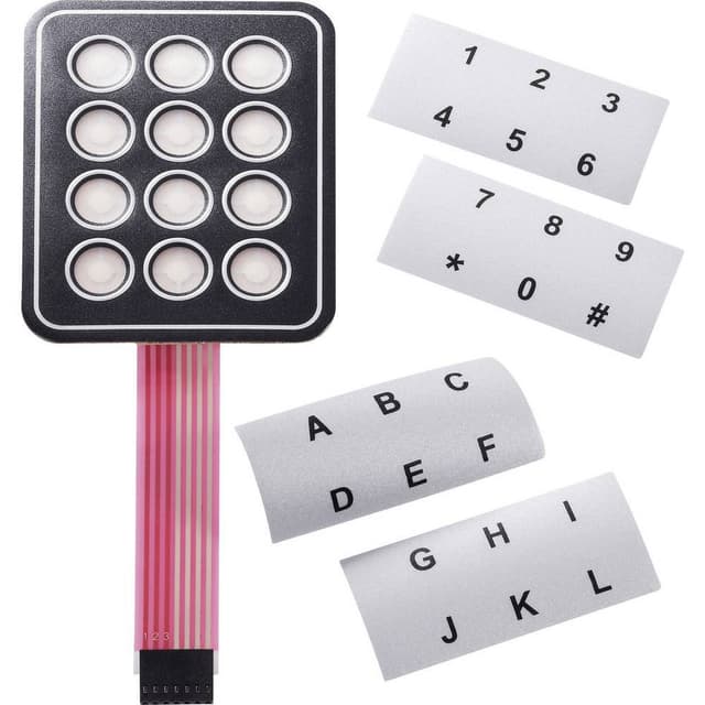 Membran-keypad Självhäftande, med märkningsremsor
