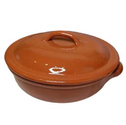 Ildfast Kasserolle med Lokk Terracotta Ø33