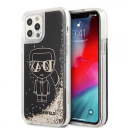 Karl Lagerfeld iPhone 12/iPhone 12 Pro Kuori Liquid Glitter Gatsby Musta