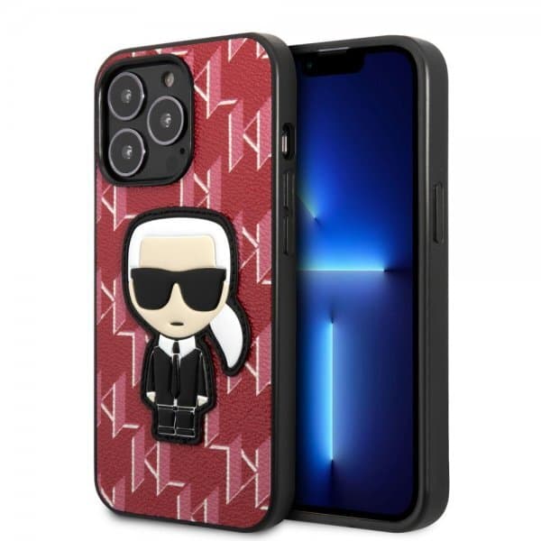Karl Lagerfeld iPhone 13 Pro Skal Monogram Iconic Patch Röd