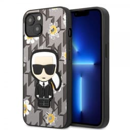 Karl Lagerfeld iPhone 13 Cover Flower Monogram Iconic Patch Grå