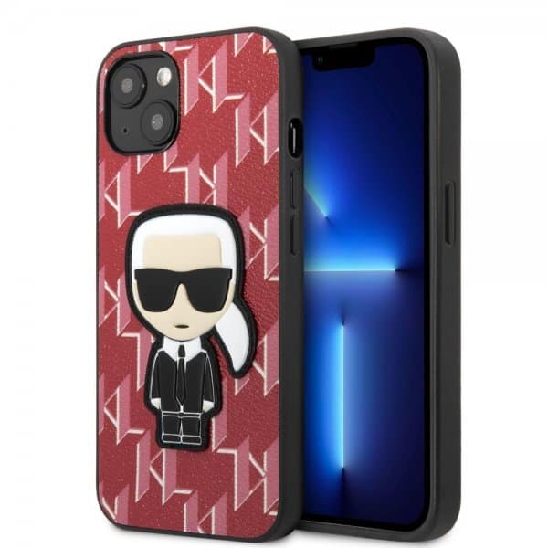 Karl Lagerfeld iPhone 13 Skal Monogram Iconic Patch Röd
