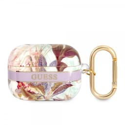Guess AirPods Pro Cover Flower Print & Gold Hook Lilla