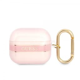 Guess AirPods 3 Cover Printed Stripe & Gold Hook Lyserød