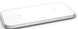 ZENS Dual Alu. Laddare QI Trådlös 220V-sladd 2x10W Vit (Apple QC 7,5W)