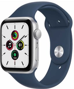 Apple Watch SE 44 mm GPS (sølv alu/antrasittsort sportsreim)