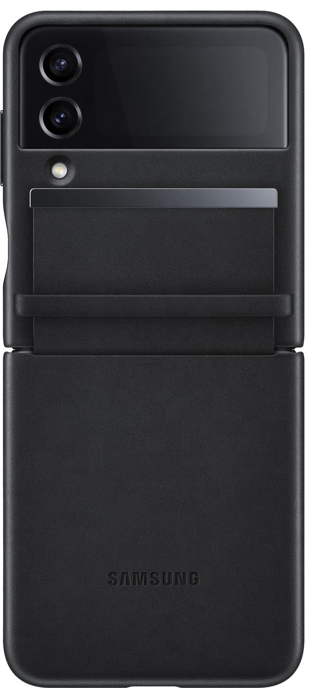 Samsung Galaxy ZFlip 4 flikfodral i läder (svart)