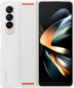 Samsung Galaxy Z Fold 4 silikoninen suojakuori pitonauhalla (valk.)
