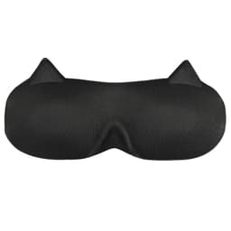 3D sovemaske med katteører Sort