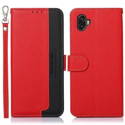 Samsung Galaxy Xcover 6 Pro RFID estävä KHAZNEH puhelimen kansi - punainen/musta