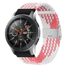 Flätat Elastiskt Armband Samsung Galaxy Watch 46mm - Rosa/Vit