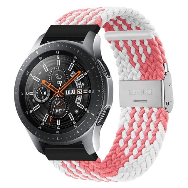Flettet Elastik Armbånd Samsung Galaxy Watch 46mm - pinkwhite