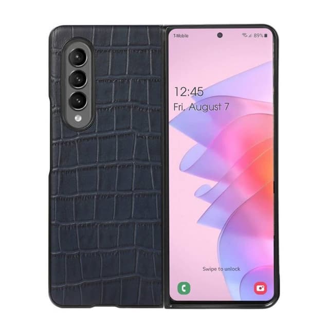 Crocodile läder skal Samsung Galaxy Z Fold 4 - Blå