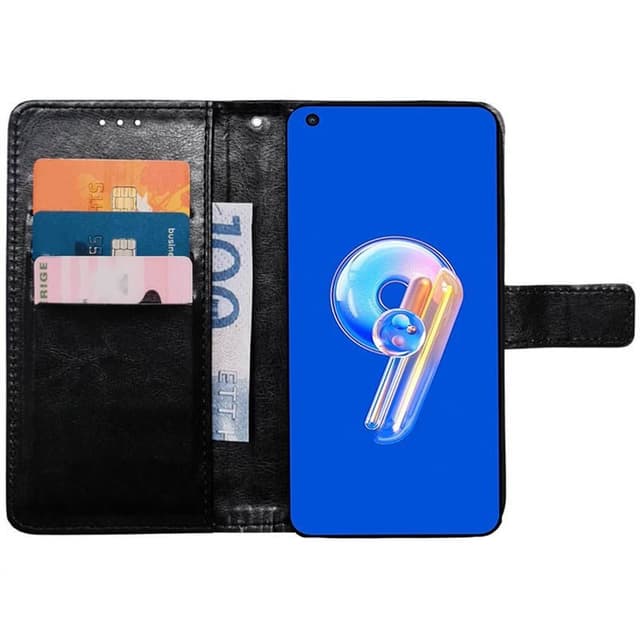 Mobil lommebok 3-kort Asus Zenfone 9 - Sort