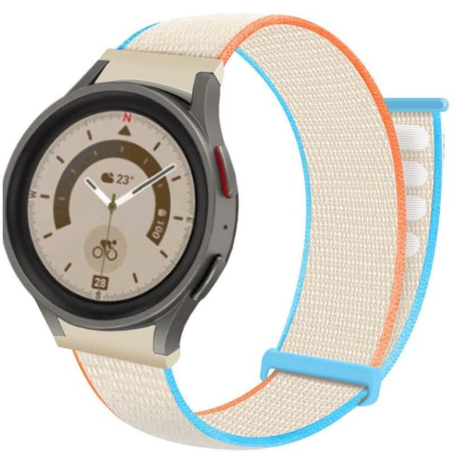 Nylon Armbånd  No-Gap Samsung Galaxy Watch 5 Pro (45mm) - Cream