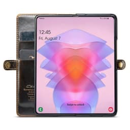 Mobilplånbok 3-kort äkta läder Samsung Galaxy Z Fold 4 - Brun