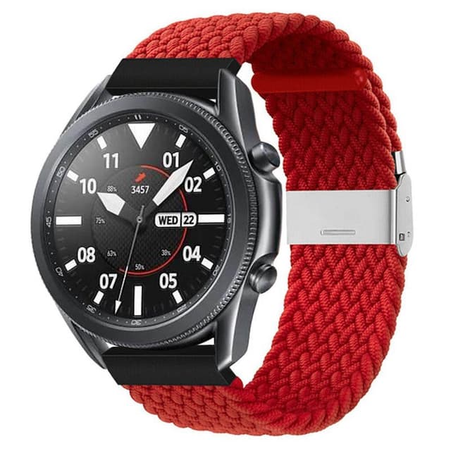 Flettet Elastik Armbånd Samsung Galaxy Watch 3 (41mm) - Mørkerød