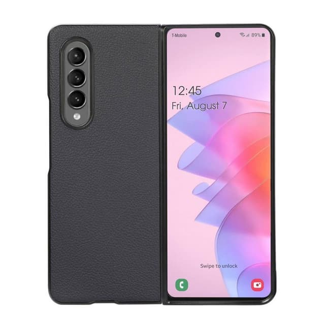 Läder skal Samsung Galaxy Z Fold 4 - Blå