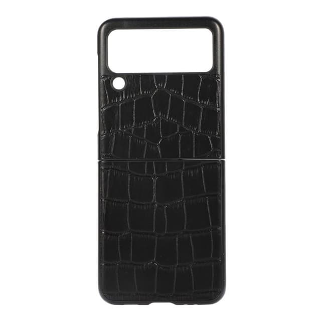 Krokodille læder cover Samsung Galaxy Z Flip 4 - Sort