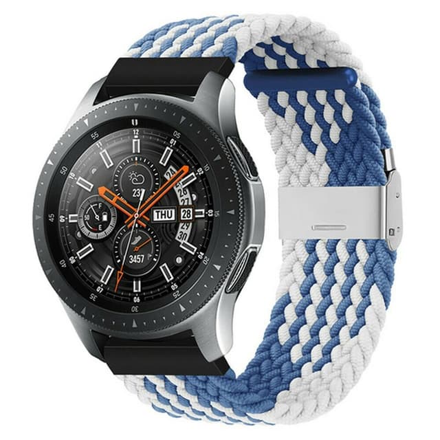 Flätat Elastiskt Armband Samsung Galaxy Watch 46mm - Blåvit