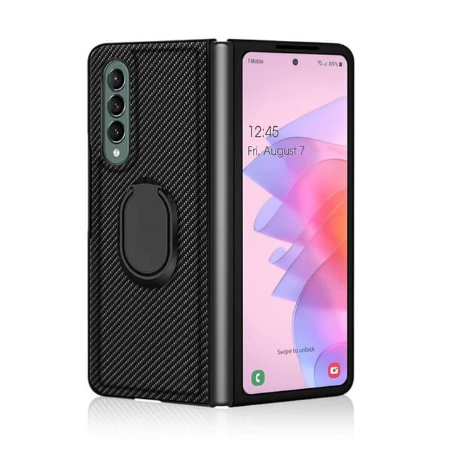 Carbon rengas kotelo Samsung Galaxy Z Fold 4 - Musta