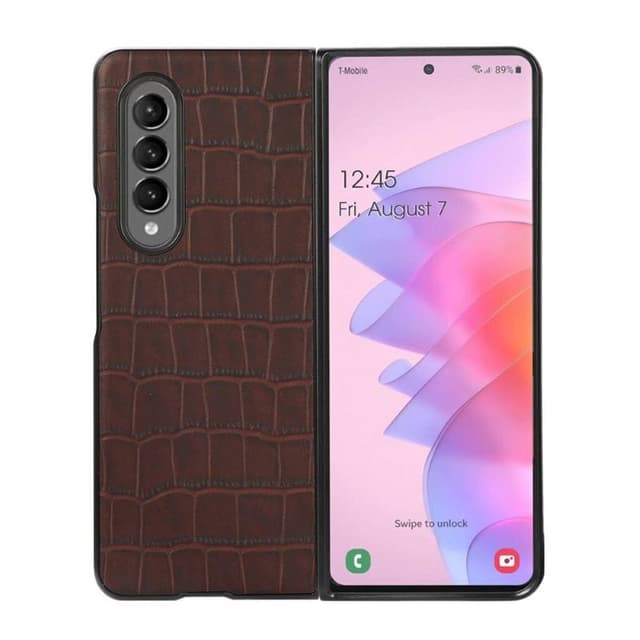 Krokotiilinahkainen kuori Samsung Galaxy Z Fold 4 - Ruskea
