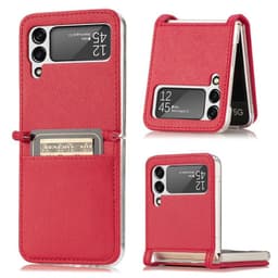 Læder cover med kortplads Samsung Galaxy Z Flip 4 - Rød
