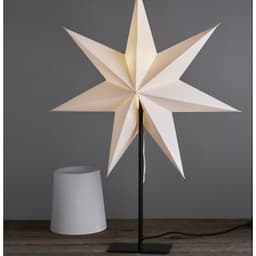 Julstjärna med fot + lampskärm - 35x55cm - svart/vit - star trading