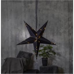 Julstjärna - velvet - svart - 60x60cm - star trading
