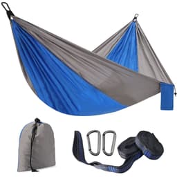 Camping hængekøje med træstropper Blå