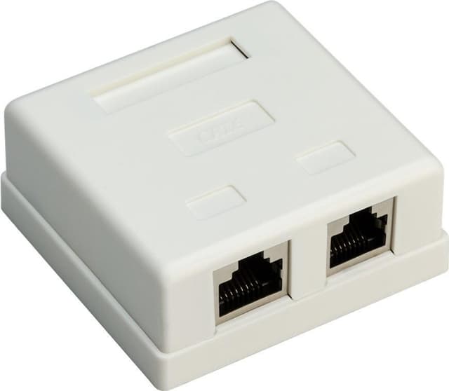 Goobay 2-port RJ45 overflatemonteringsboks, CAT 6, STP, hvit