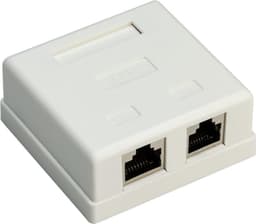 Goobay 2-port RJ45-tilslutningsdåse, CAT 6, STP, hvid