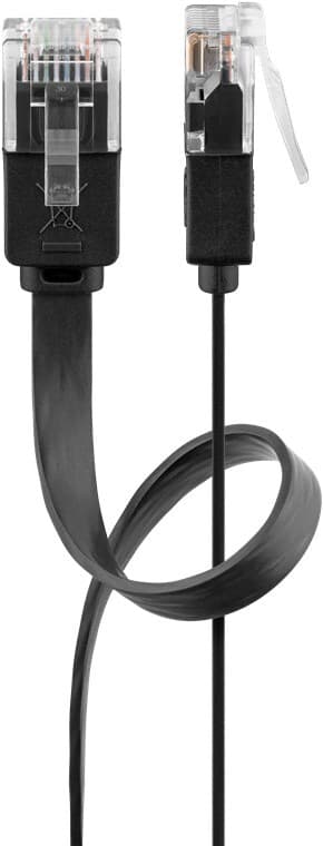 Goobay CAT 6 flat patch-kabel, U/UTP, svart