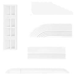 Tröskelrampmatta för Dammsugare Vit 5-delad