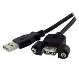 StarTech.com USBPNLAFAM2, 0,6 m, USB A, USB A, USB 2.0, Hanstik/Hunstik, Sort
