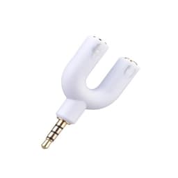 3,5 mm jakaja äänelle ja mikrofonille - valkoinen