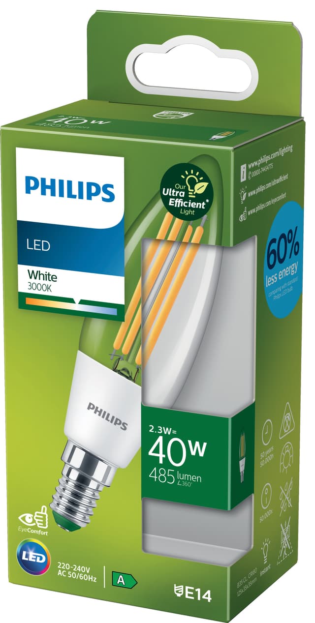Philips LED-pære 2.3W E14