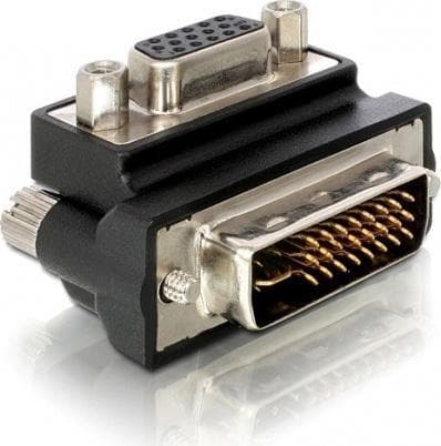 DeLOCK DVI adapter DVI-A - VGA, ha - ho, vinklad, svart (65172)