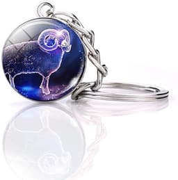 Väduren Zodiac Luminous Crystal Ball Nyckelring