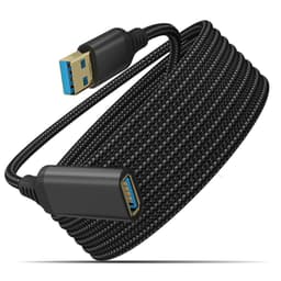 USB 3.0 skjøtekabel 5 Gbps nylon Sort 5 m