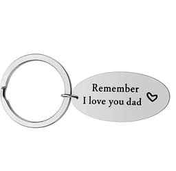 Nøglering ""Remember I Love You Dad"" Sølv 30 mm
