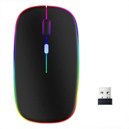Langaton hiiri RGB-LED-kaksoistilassa Bluetooth/Wi-Fi Musta